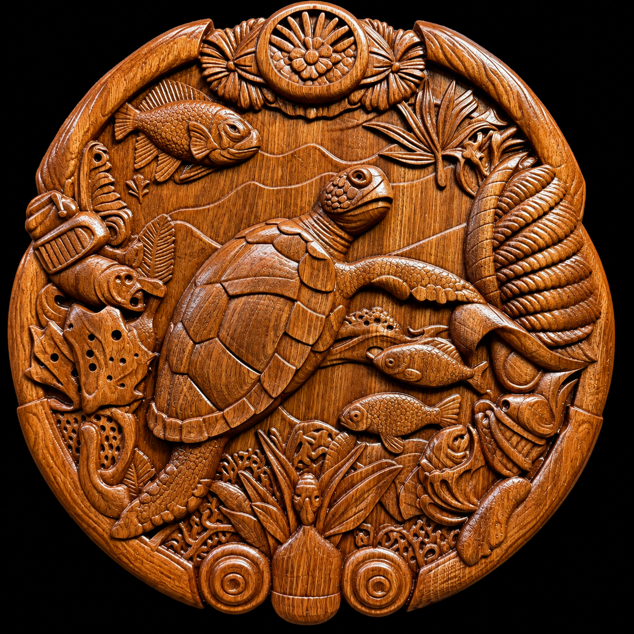 Sea Turtle custom CNC carving by Singed Impressions